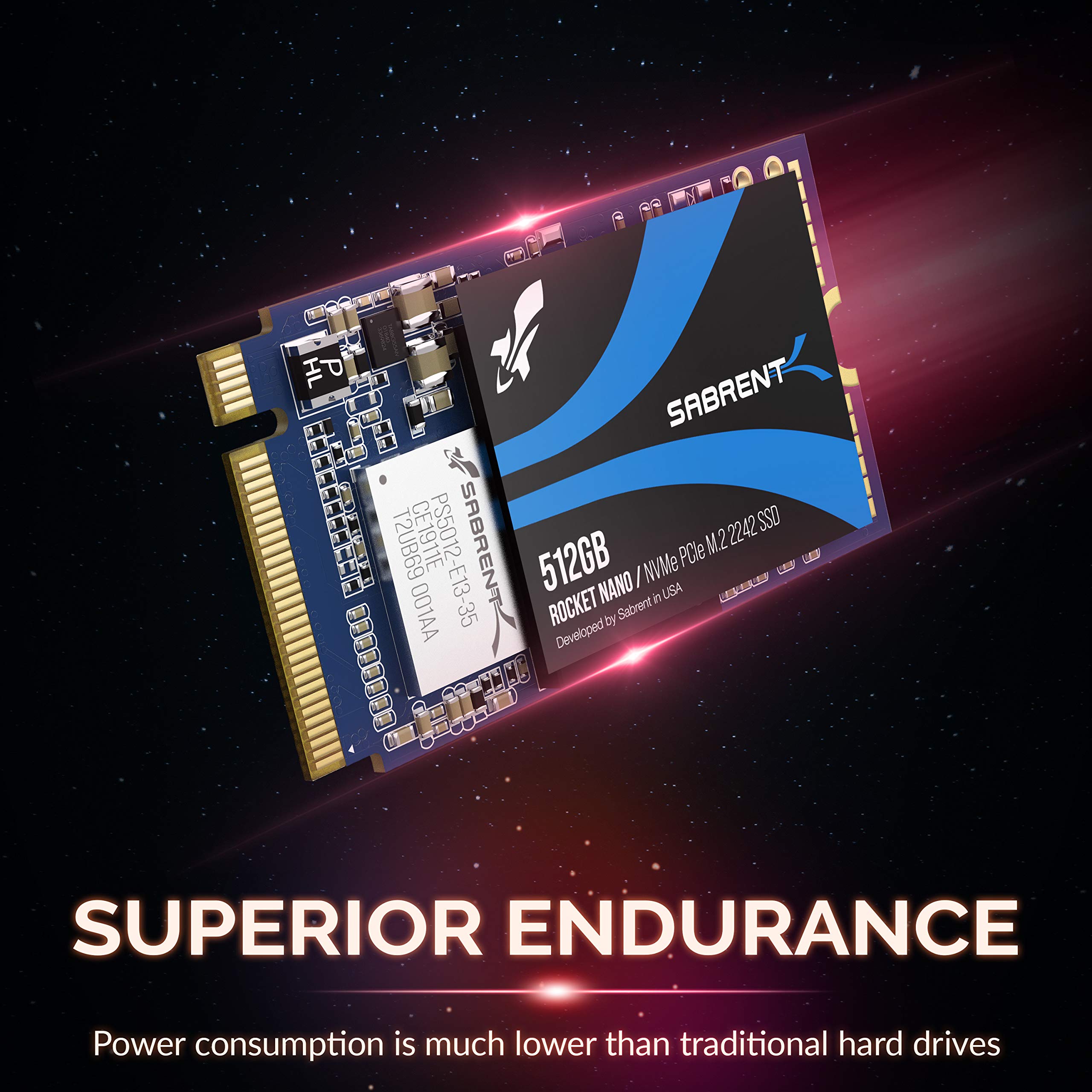 SABRENT 512GB Rocket NVMe PCIe M.2 2242 SSD interno de alto